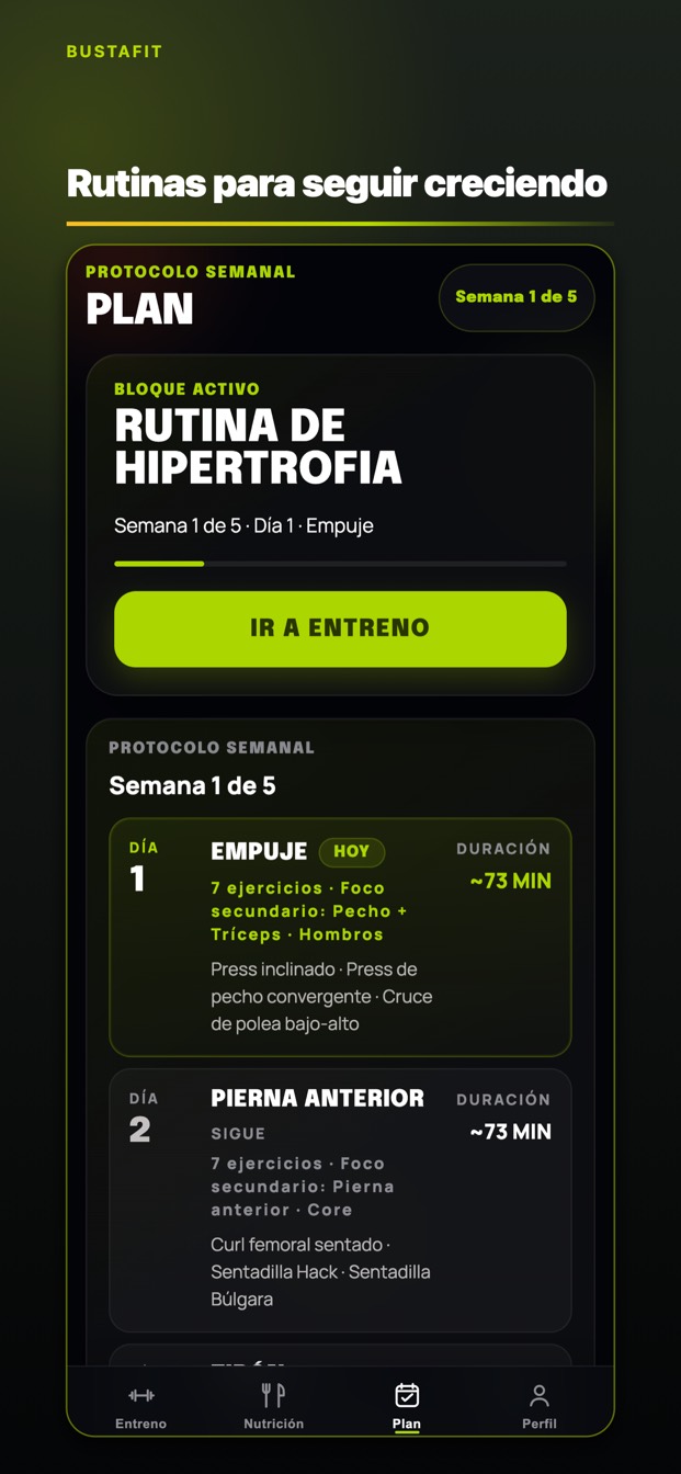 Tu semana de entrenamiento